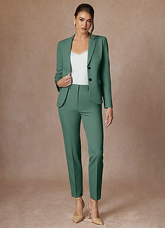 front Whitney Eucalyptus Structured Stretch Blazer