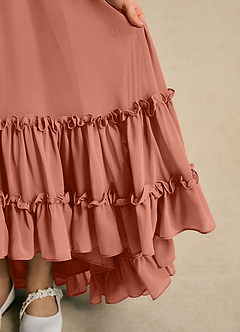 Azazie Kass Flower Girl Dresses MAI TAI A-Line Pleated Chiffon Dress image7