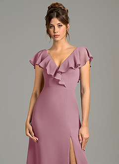 Azazie Kimmy Bridesmaid Dresses Vintage Mauve A-Line Ruched Chiffon Dress image6