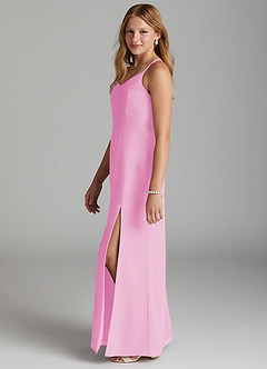 Azazie Becca Junior Candy Pink Mermaid Chiffon Dress image6