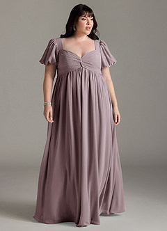 Azazie Madisynn Brautjungfernkleider für Schwangere Schleifen Chiffon Bodenlänge Kleid image5