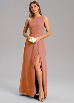 Azazie Phaedra Bridesmaid Dresses MAI TAI A-Line One Shoulder Chiffon Dress image4