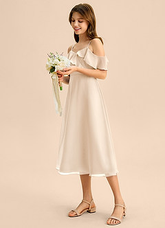 Azazie Kamilla Junior Klä av A-Line i Chiffong Av axeln image3