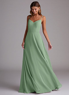 Azazie Marley Bridesmaid Dresses Matcha A-Line Off the Shoulder Chiffon Convertible Dress image5