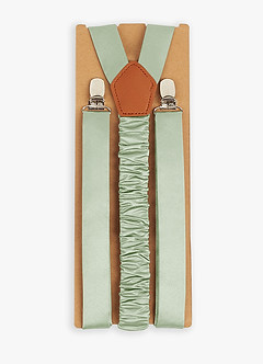 front Farblich passende Hosenträger aus mattem Satin