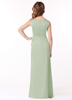 Azazie Sadia Junior Klänning av A-Line i Matt satäng Plisserad image3