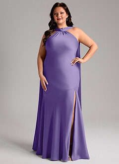 Azazie Kinsley Brautjungfernkleider Meerjungfrau-Linie Seitliche Cut-Outs Stretch-Satin Kleid Tahiti image8