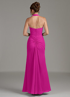 Azazie Destiny Vestidos de damas de honor Vestido de Fucsia de Gasa de Corte Sirena con Escote de Corazón image6