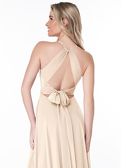 Azazie Evalleen Bridesmaid Dresses White Alabaster A-Line Pleated Chiffon Dress image3