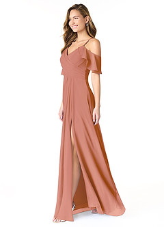 Azazie Dakota Bridesmaid Dresses MAI TAI A-Line V-Neck Pleated Chiffon Dress image5