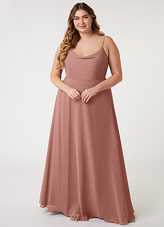 Azazie Daenerys Bridesmaid Dresses Cedar Rose A-Line Cowl Chiffon Dress image8