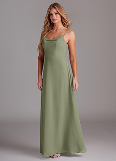 Azazie Daenerys Jurken voor thuis passen Jurk van Chiffon met A-Lijn Frock Champagne Roos image4