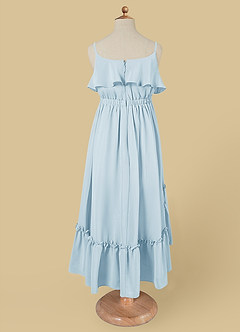 Azazie Karmen Flower Girl Dresses Sky Blue A-Line Ruched Chiffon Dress image7