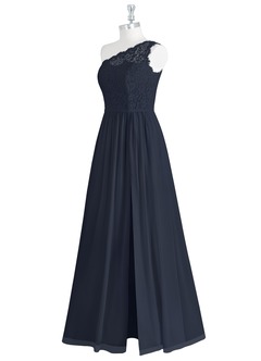 Azazie Demi Bridesmaid Dresses A-Line One Shoulder Chiffon Floor-Length Dress image10