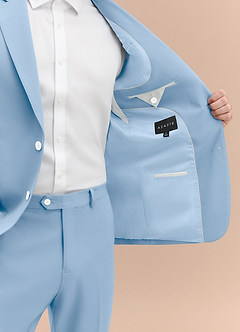 front James Sky Blue Structured Stretch Suit Jacket