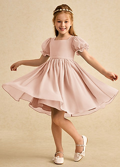 Azazie Jolie Flower Girl Klänningar Klänning A-Line i Chiffong med ärmar image3