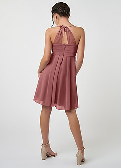 Azazie Ginny Junior Amethyst A-Line Pleated Chiffon Dress image2