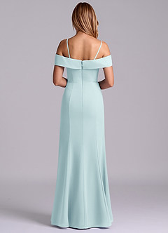 Azazie Luciana Robes de demoiselle d'honneur Robe Fourreau Convertible en Mousseline de soie Épaule décolletée Verre De Mer image2