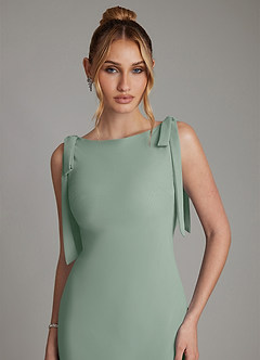 Azazie Luddie Final Sale Agave Mermaid Bow Chiffon Dress image3