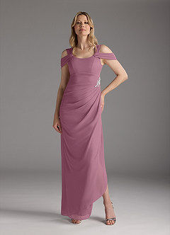 Azazie Weitzman Mother of the Bride Dresses Vintage Mauve Sheath Sequins Mesh Dress image4