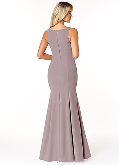 Azazie Rogue Bridesmaid Dresses Vintage Mauve Mermaid Scoop Side Slit Stretch Crepe Dress image2