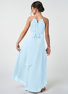 Azazie Oaklynn Junior Sky Blue A-Line Pleated Chiffon Dress image3
