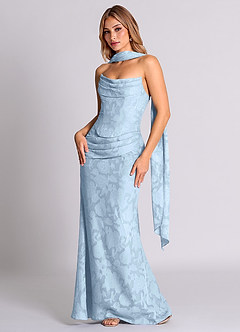 Azazie Sorrel Suknie dla druhen Syrena Gorset Kwiatowe wypalenie Do ziemi Sukienka image3