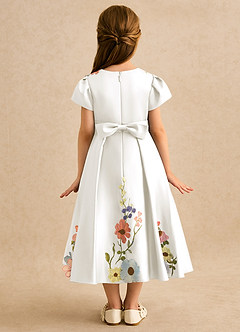 Azazie Haya Jurken voor bloemenmeisjes A-Lijn Jurk van Kant Ivoor image2