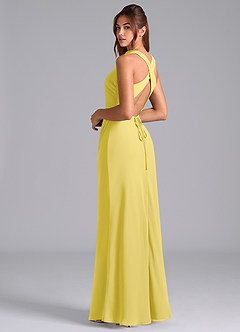 Azazie Evadne Suknie dla druhen Osłona Pofałdowany Szyfon Do ziemi Sukienka image2