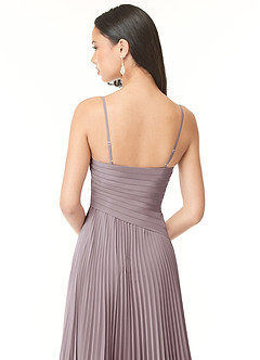 Azazie Vini Bridesmaid Dresses Dusk A-Line V-Neck Pleated Chiffon Dress image5