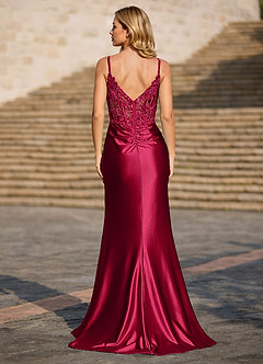 Radiance Burgundy Beaded Sheath Jersey Prom Dress image7