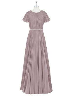 Azazie Kara Modest Bridesmaid Dresses A-Line Pleated Chiffon Floor-Length Dress image7