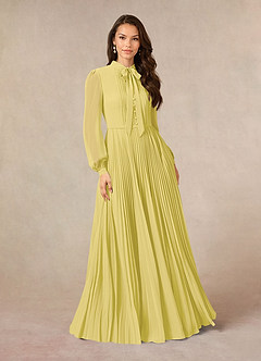 Azazie Adellah Mother of the Bride Dresses Canary A-Line Pleated Chiffon Dress image1