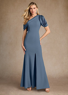 Azazie Paris vestidos de madre de la novia Vestido de Crepúsculo de Crepé elástico de Sirena con Plisado image4