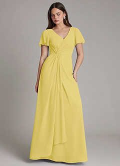 Azazie Kaya Final Sale Sky Blue A-Line Pleated Chiffon Dress image1