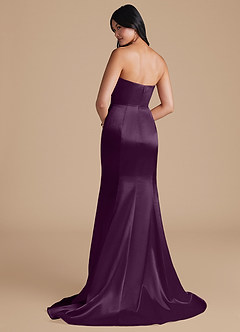 Azazie Aura Bridesmaid Dresses Plum Mermaid Metallic Satin Convertible Dress image3