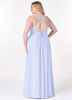 Azazie Farren Bridesmaid Dresses Lavender A-Line Pleated Chiffon Convertible Dress image11