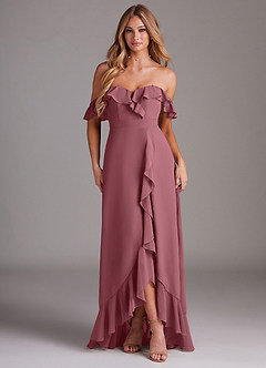 Azazie Lyra Bridesmaid Dresses Desert Rose A-Line Chiffon Convertible Dress image2
