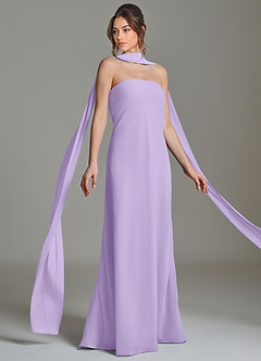 Azazie Ilana Bridesmaid Dresses Lilac A-Line Strapless Chiffon Dress image5