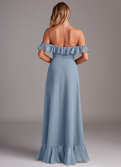 Azazie Lyra Bridesmaid Dresses Dusty Blue A-Line Chiffon Convertible Dress image7