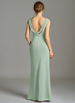 Azazie Kieryn Abiti da Damigella Abito Sirena in Chiffon Plissettato Agave image2