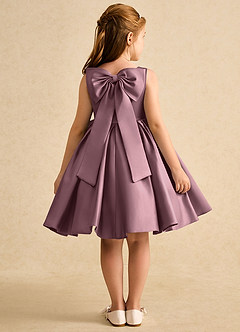Azazie Jessie Flower Girl Dresses Vintage Mauve A-Line Bow Matte Satin Dress image1