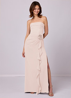 Barbie ♥ Azazie Bridesmaid Dresses Rose Petal Sheath Strapless Chiffon Convertible Dress image1
