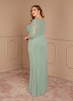 Azazie Alisondra Mother of the Bride Dresses Dusty Sage Sheath Scoop Lace Lace Dress image10