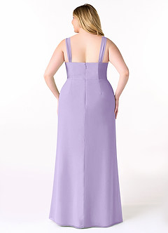 Azazie Denice Bridesmaid Dresses Lilac Sheath Pleated Chiffon Dress image10