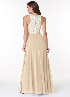 Azazie Kate Bridesmaid Dresses A-Line Lace Chiffon Floor-Length Dress image2