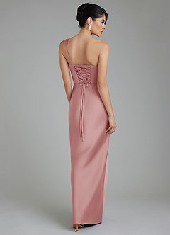 Azazie Sabrina Robes de demoiselle d'honneur Robe Sirène en Satin extensible Corset Rose Poussiéreuse image3