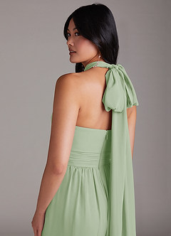 Azazie Lamara Bridesmaid Dresses Dusty Sage Off the Shoulder Chiffon Convertible Jumpsuit image11
