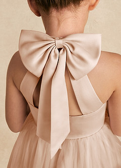 Azazie Bev Flower Girl Dresses English Rose A-Line Convertible Tulle Dress image5
