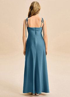 Azazie Willa Junior Bermuda A-Line Bow Stretch Satin Dress image6